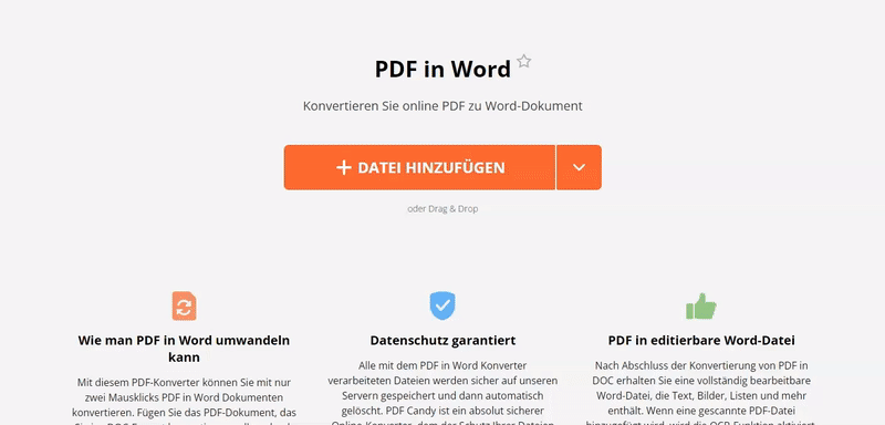 2 Möglichkeiten zur Kostenlosen Konvertieren PDF in Word - PDF Candy